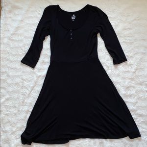 Black Quarter Length Sleeve Dress